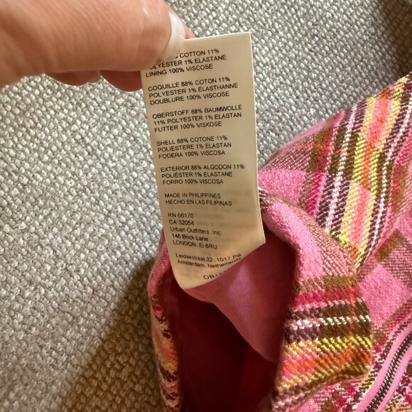 NWT Anthropologie Maeve Structured Plaid Corset Crop Top in Pink Combo - Size 8 - Picture 9 of 10